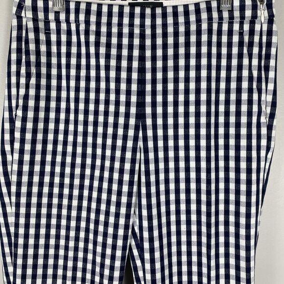 J CREW Women’s Plaid Gingham Pants Navy Preppy Money - Picture 3 of 7